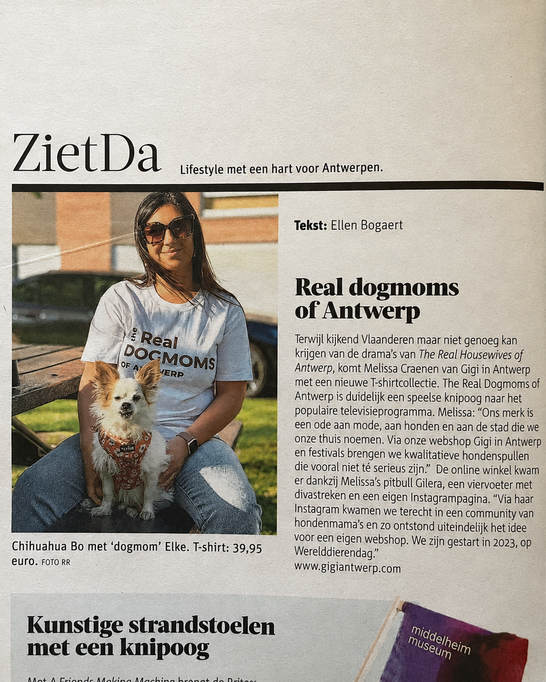 Artikel over The Real Dogmoms of Antwerp van Gigi in Antwerp in Gazet van Antwerpen