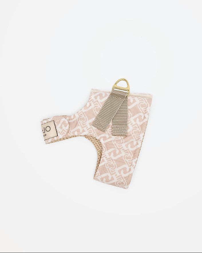 Liu Jo Pets beige hondentuigje met monogram en goudkleurige details