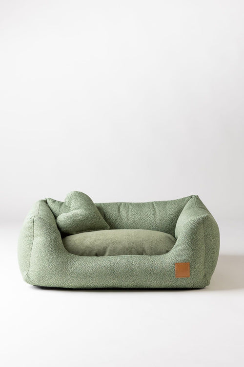 Bau Barù Impero Capri Ramon luxe groene hondenmand met hoge zachte randen