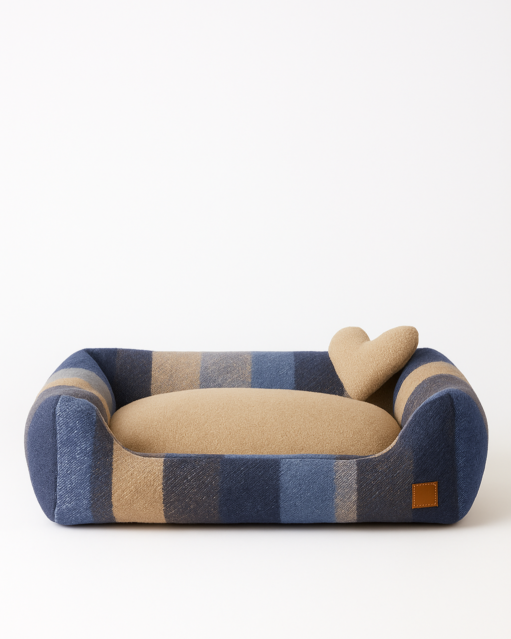 Bau Barù Impero North luxe rechthoekige hondenmand van 80 × 55 cm met dikke randen