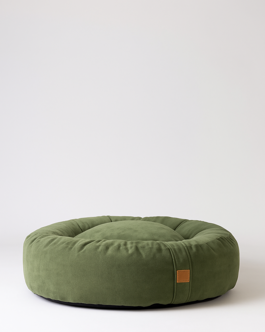 Bau Barù Olga Olive Green luxe ronde hondenmand van 80 cm