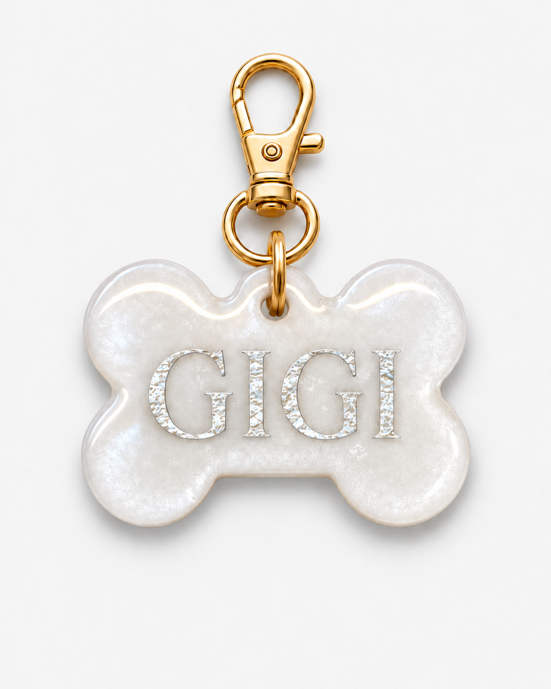 Maison Gigi | Gepersonaliseerde hondentag Pearl Bone