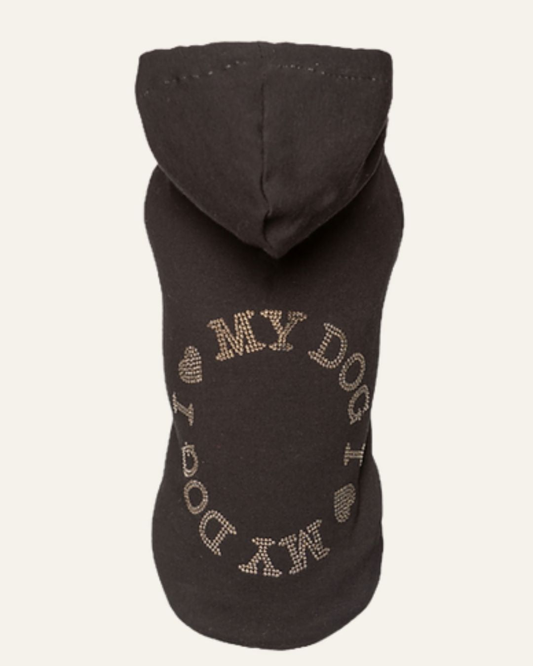 I LOVE MY DOG | ZWARTE HOODIE MET STRASS