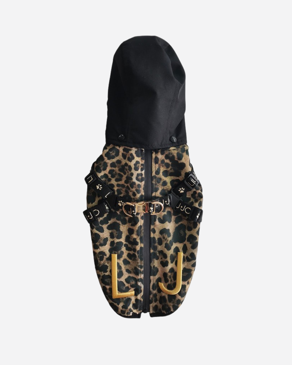 Liu Jo Pets lichtgewicht hondenregenjas Leopard met afneembare capuchon