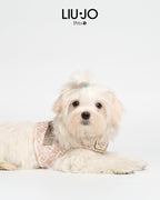 Hond met Liu Jo Pets Beige Monogram hondentuigje