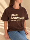 The Real Dogmoms van het Zuiden bruin T-shirt met crème print voor dames | Gigi in Antwerp