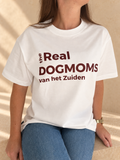 The Real Dogmoms van het Zuiden wit T-shirt met burgundy print voor dames | Gigi in Antwerp